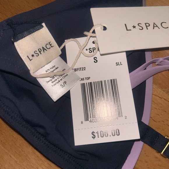 L*Space Finneas Bikini Top Blue purple Size S - Picture 5 of 5